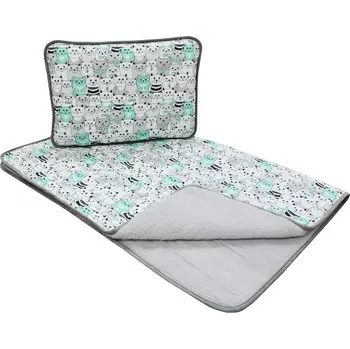 Povlečení Dětský set z kašmírové vlny a bavlny – mátová koťátka