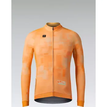 cyklistický dres GOBIK Cyklistický dres s dlouhým rukávem zimní - HYDER - oranžová 2XL