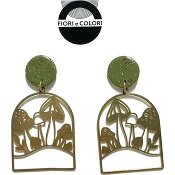 Náušnice Puzety Green mushrooms - Fiori e Colori