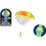 Teddies Parašutista figurka s padákem létající svítící látka/plast 12cm na baterie