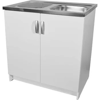 Kuchyňská skříňka Smontovaná kuchyňská skříňka s dřezem bílá 80 cm