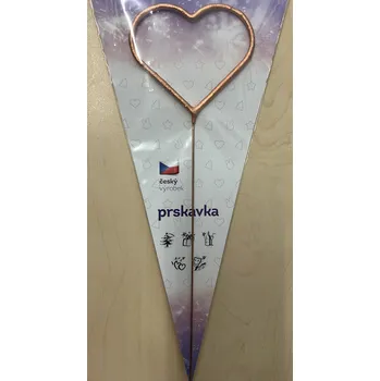 Dortová svíčka Drutep Prskavka srdce Rose gold, zlato růžová velké 29 cm