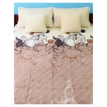 Povlečení Vlněná deka Merino – Mystic s lemováním - hnědá 50 x 200 cm