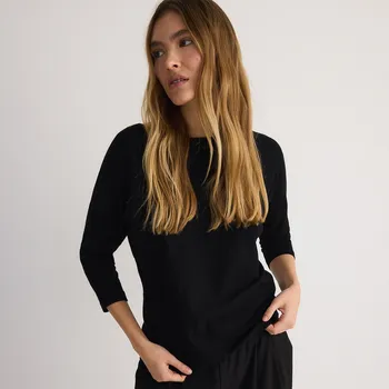 Dámský svetr Reserved - Hladký svetr s&nbsp;vysokým podílem viskózy - černý - ZR196-99X - ZR196-99X-S-3