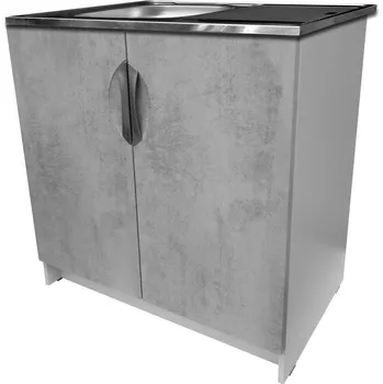 Kuchyňská skříňka Smontovaná kuchyňská skříňka s dřezem beton korpus šedý 80 cm