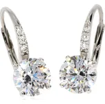 Zlatnictví Helios Náušnice z bílého zlata se zirkony na patent