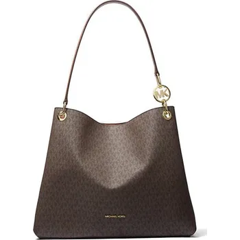 Módní doplněk Michael Kors Christina large shoulder bag logo hnědá