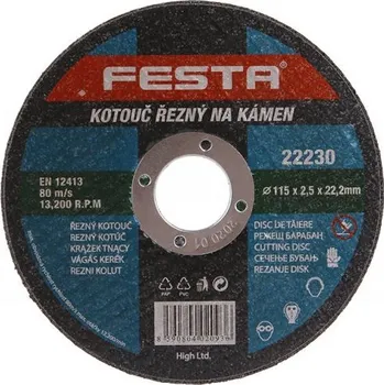Řezný kotouč Řezný kotouč na kámen 125x2,5mm /22,2mm FESTA PROFIT Sklad16 FT-22232 (FT-22232 PROFIT Sklad16 Váha v Kg: 0.06)