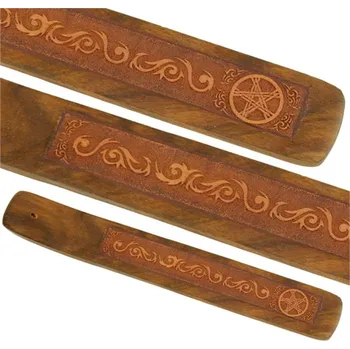 Vonná tyčinka Mani Bhadra Mani Bhadra Stojánek na vonné tyčinky Pentagram dřevěný, 25 x 4 cm