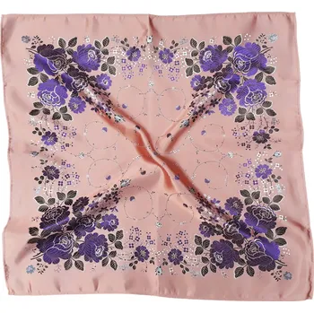 HEDVA ČESKÝ BROKÁT Šátek Ondrit Ondrit VSh 76x76 KYTICE SE ŠLAHOUNY lososová