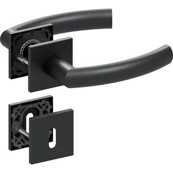 Dveřní kování Qolibri dveřní kování SU 1003 RHR na tenké rozetě (černý satén) Provedení: Klika / klika bez rozet