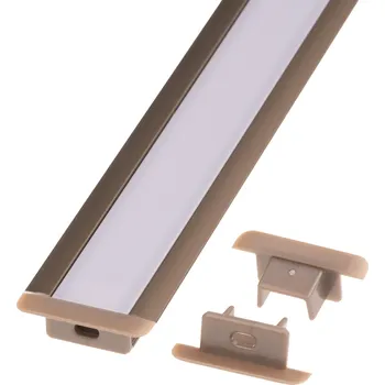 LED osvětlení Koncovka profilu V5B bronz hranatá