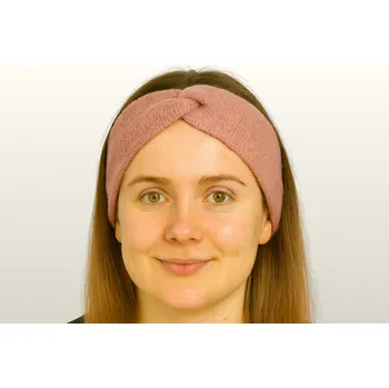 Čelenka Pletená čelenka s twist uzlem – růžová