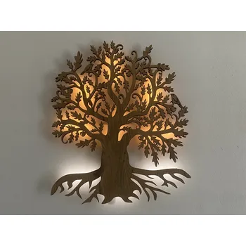 Obraz Li-Go "Dub" světelný strom s baterií 20Ah 45x55cm včetně dálkového ovládání provedení povrchu: bříza