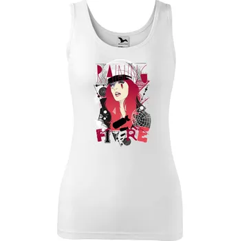 Dámské tílko s potiskem Raining fire Velikost: S, Barva: Bílá