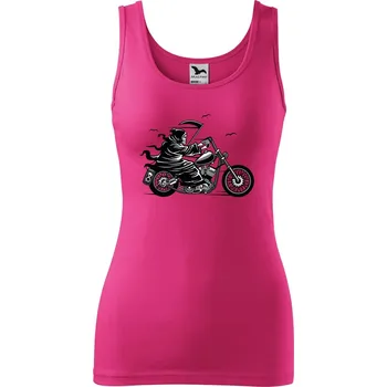 Dámské tílko s potiskem Smrtka na motorce Velikost: 2XL, Barva: Purpurová