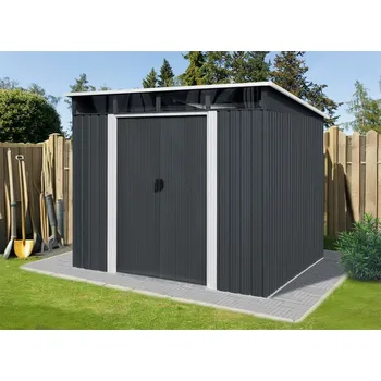 Zahradní domek Riwall PRO RMSP 9x8 Anthracite LUX (Zahradní domek kovový 2,4 x 2,8 m s pultovou střechou antracit)