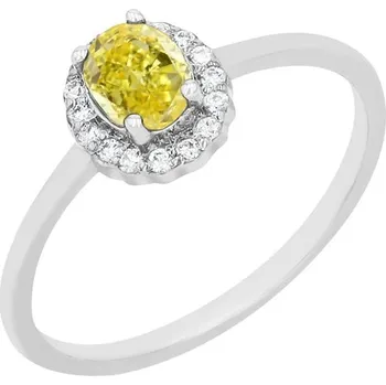 Prsten Zásnubní prsten s certifikovaným fancy yellow lab-grown diamantem Avis