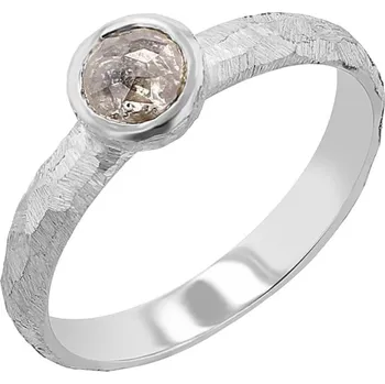 Prsten Tepaný prsten se salt and pepper diamantem v routovém brusu Seraphine