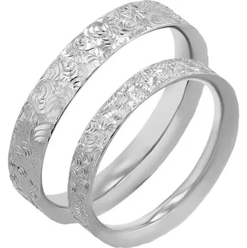 Prsten Snubní prsteny s ručně rytým povrchem Faye
