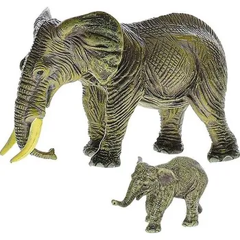 Figurka Mikrotrading Zoolandia slon s mládětem 7 - 11 cm v krabičce