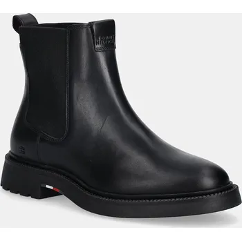 Dámská zimní obuv Kožené kotníkové boty Tommy Hilfiger HILFIGER COMFORT LWT LTH CHELSEA FM0FM05591 černá 99X, EUR 40