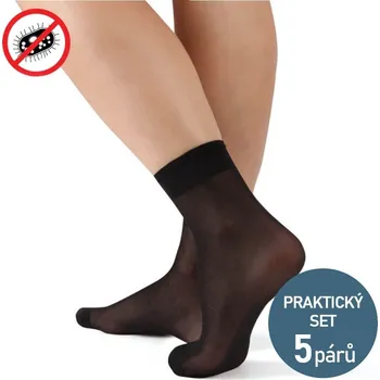 Dámské ponožky EVONA Silonové ponožky NAPOLO černé - 20 DEN vel. 38 - 41 - 5 párů