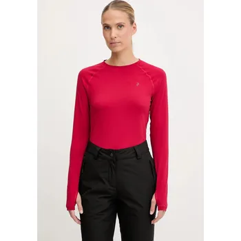 Pánské tričko Funkční triko s dlouhým rukávem Peak Performance Spirit červená barva, G79755 33X, vel. L