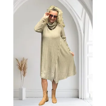 Dámské šaty Dámské úpletové šaty Blanc Barva: Béžová, Size system: One size