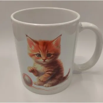 Hrnek s motivem objem 330 ml - Kotě s klubíčkem - č.1