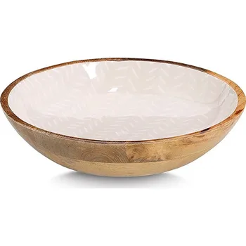 ZELLER Servírovací miska z magového dřeva, béžová 25 × 25 × 6 cm