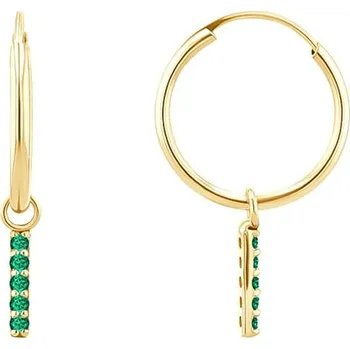 Náušnice Zlaté visací náušnice se smaragdy Elaine