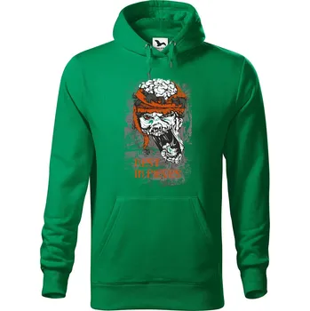 Pánská mikina Pánská mikina s potiskem Rest in pieces Velikost (muž): XL, Vyberte barvu: Středně zelená