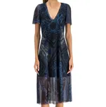 Desigual šaty s krátkým rukávem (Vzorované síťovinové šaty značky Desigual )