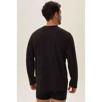 Pánský overall 2 PACK Triko s dlouhým rukávem Henderson Hunter - bavlna Černá XL