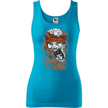 Dámské tílko s potiskem Rest in pieces Velikost: XL, Barva: Tyrkysová