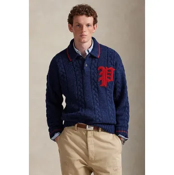 Pánský svetr Svetr s příměsí vlny Polo Ralph Lauren 710978087 námořnická modř 59X, vel. L