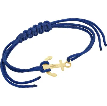 Náramek Stříbrný pánský provázkový náramek s kotvou Burks