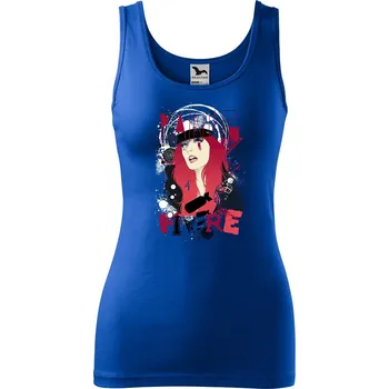 Dámské tílko s potiskem Raining fire Velikost: XS, Barva: Královsky modrá