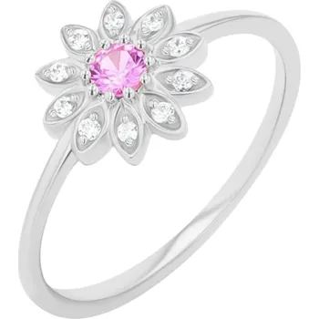 Prsten Květinový prsten s růžovým safírem a diamanty Noely