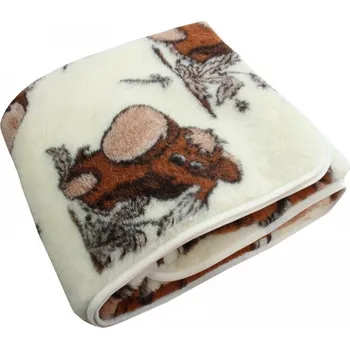 Povlečení Vlněná deka Merino – motiv medvídci 70 x 100 cm