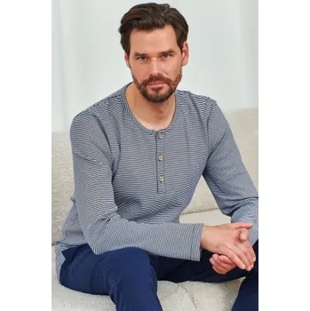 Pánské pyžamo Pánské pyžamo Doctor Nap 7353 - bavlna Tmavě modrá 2XL