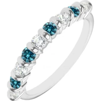 Prsten Eternity prsten s modrými a bílými diamanty Tyson