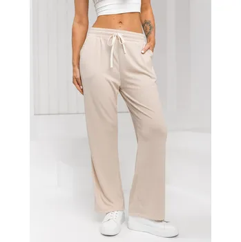 Dámské kalhoty Béžové dámské šíroké textilní kalhoty Bolf W7958 - 2XL