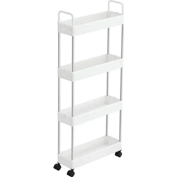 regál SONGMICS Úložný vozík, 40x13x93cm, bílý Kuchyňský úložný regál