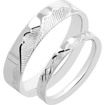 Prsten Snubní prsteny s ruční rytinou hor Safa