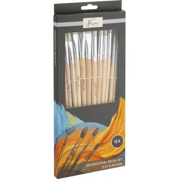 Výtvárné potřeby Grafix Nylonové štětce Nassau Fine Art 12 ks pro akryl, akvarel a olej