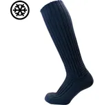 KNITVA Vysoké vlněné termo ponožky bez lemu, 60 % vlny KOMFORT TERMO modré modrá tmavá 37