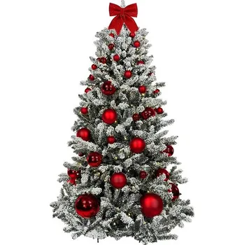 Vánoční stromek LAALU Vánoční stromek zdobený - ČERVENÉ VÁNOCE, 73 ks ozdob, 210 cm