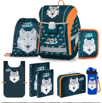 Školní batoh Karton P+P sada Set 8dílný PREMIUM Vlk batoh vhodný i pro prvňáčky 0-59824/08